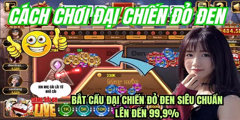 Hướng dẫn chơi game Đại Chiến Đỏ Đen tại 68 game bài